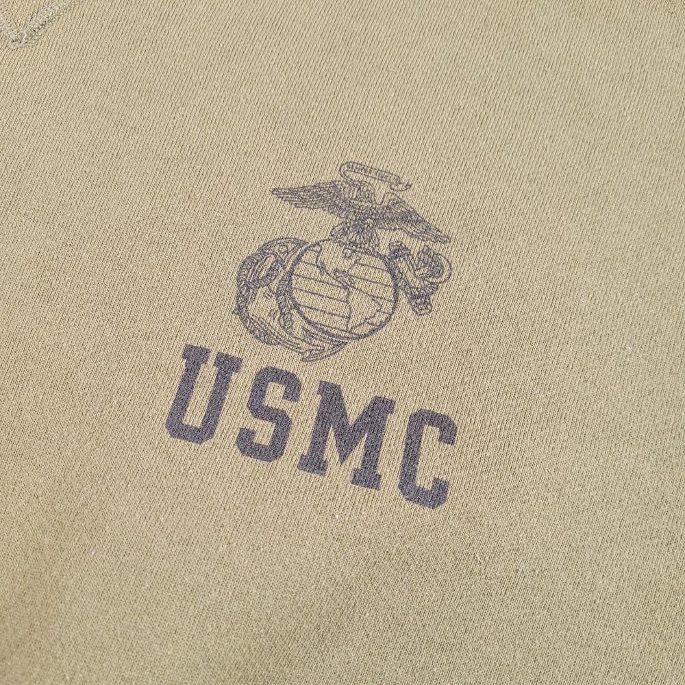Soffe USMC Sweatshirt Mens 2XL Olive Green Military Graphic Crewneck USA Made
